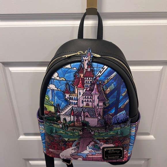 Disney Loungefly Castle Series Mini Backpack - Beauty & The Beast - Picture 3 of 8